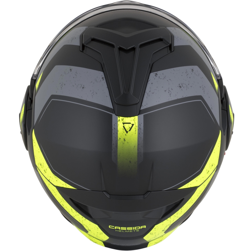Casco de moto modular Cassida MultiFlip Korp en negro mate, amarillo fluorescente y gris