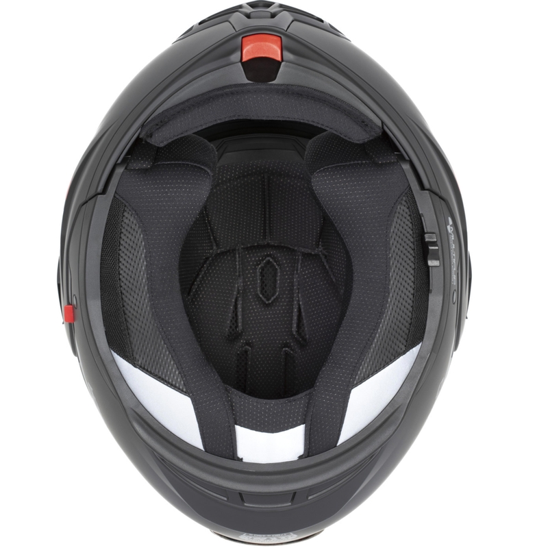 Casco de moto modular Cassida MultiFlip Korp en negro mate, amarillo fluorescente y gris