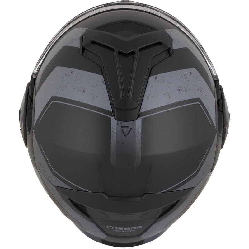 Casco de moto modular Cassida MultiFlip Korp en negro mate-gris oscuro-gris