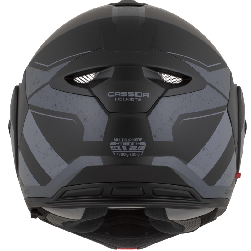 Casco de moto modular Cassida MultiFlip Korp en negro mate-gris oscuro-gris