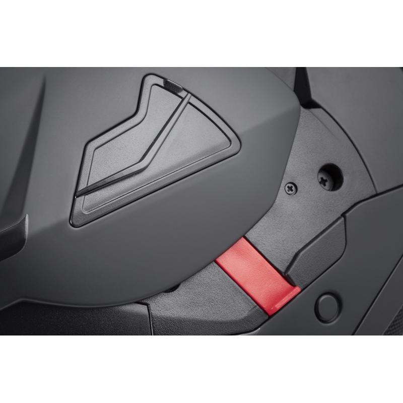 Casco de moto modular Cassida MultiFlip Korp en negro mate, rojo y gris