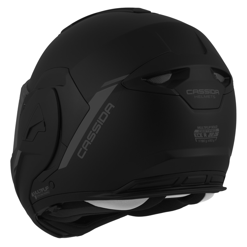 Casco de moto modular Cassida MultiFlip Korp en negro mate, rojo y gris