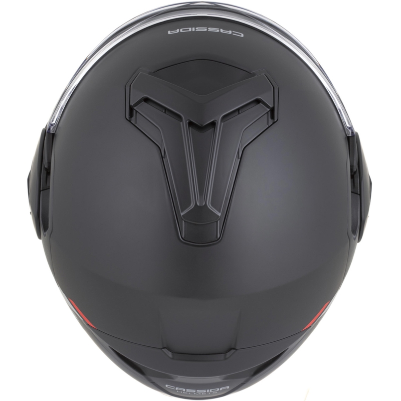 Casco de moto modular Cassida MultiFlip Korp en negro mate, rojo y gris