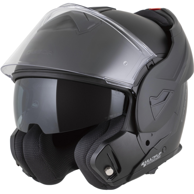 Casco de moto abatible Cassida MultiFlip Solid Blackout negro mate-negro