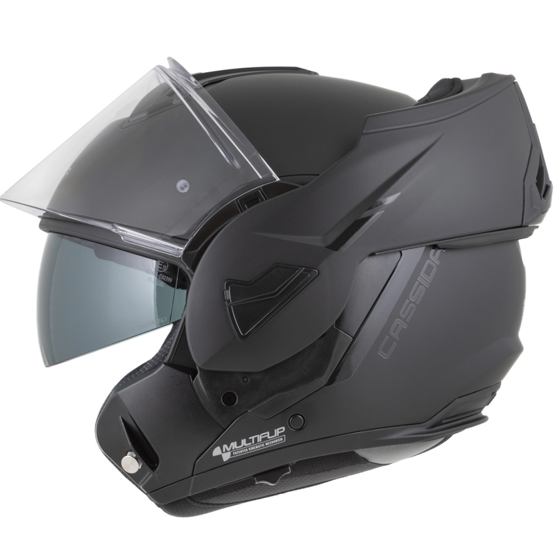 Casco de moto abatible Cassida MultiFlip Solid Blackout negro mate-negro