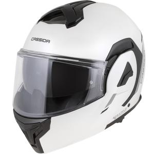 Casco de moto abatible Cassida MultiFlip Solid blanco perla-negro
