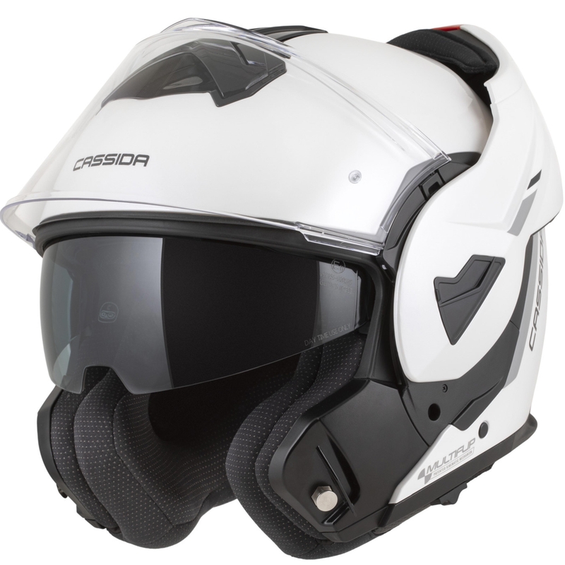 Casco de moto abatible Cassida MultiFlip Solid blanco perla-negro