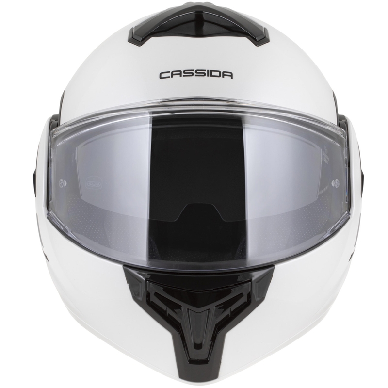 Casco de moto abatible Cassida MultiFlip Solid blanco perla-negro