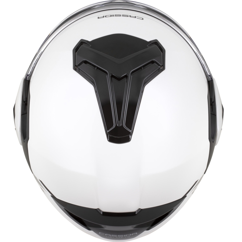 Casco de moto abatible Cassida MultiFlip Solid blanco perla-negro
