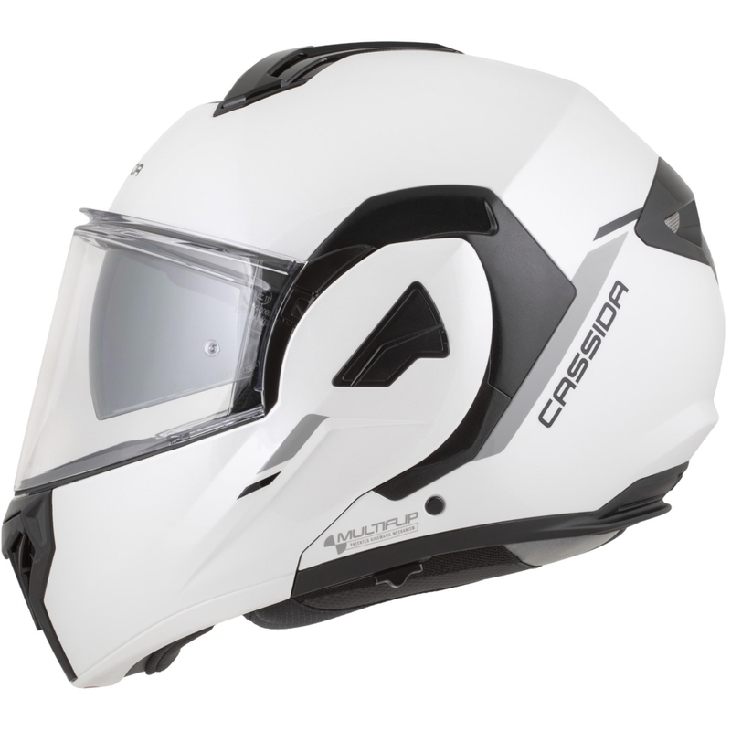 Casco de moto abatible Cassida MultiFlip Solid blanco perla-negro