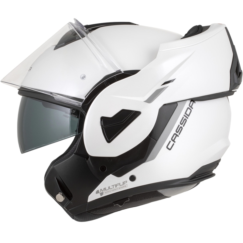 Casco de moto abatible Cassida MultiFlip Solid blanco perla-negro