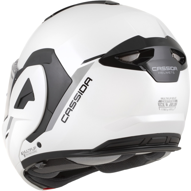 Casco de moto abatible Cassida MultiFlip Solid blanco perla-negro