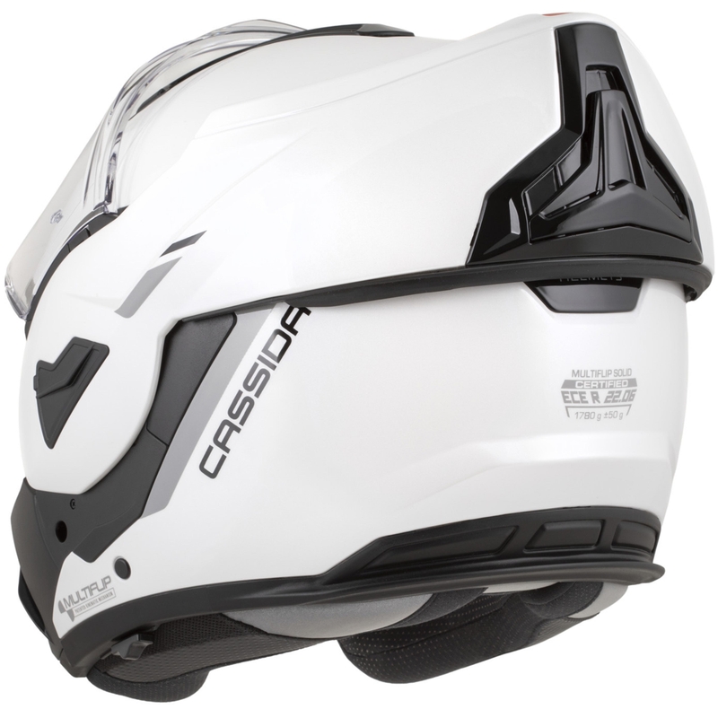 Casco de moto abatible Cassida MultiFlip Solid blanco perla-negro
