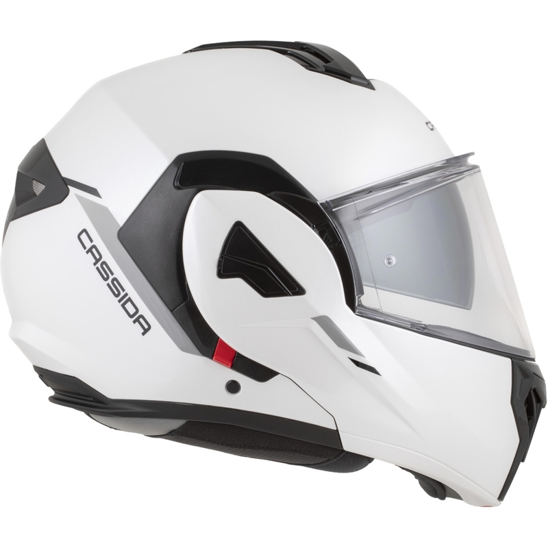 Casco de moto abatible Cassida MultiFlip Solid blanco perla-negro