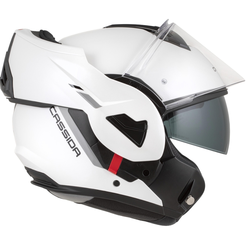 Casco de moto abatible Cassida MultiFlip Solid blanco perla-negro