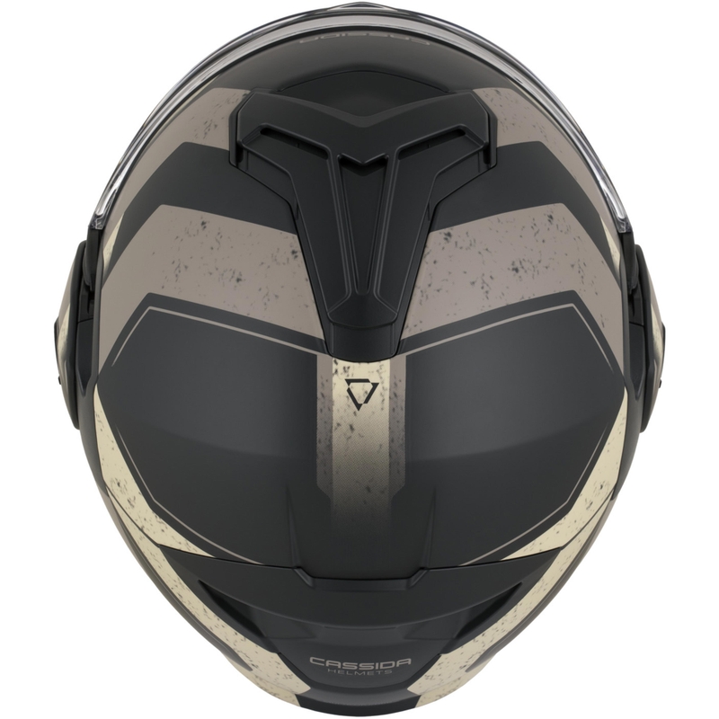 Casco de moto modular Cassida MultiFlip Korp en negro mate, arena y caqui