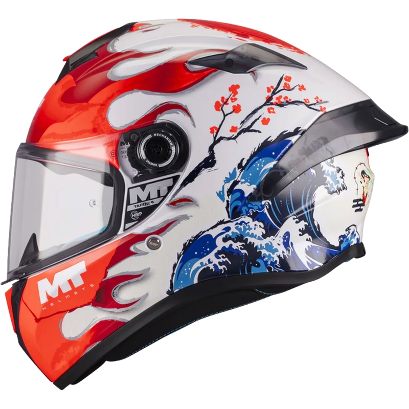 Casco integral de moto MT Targo S Yamanaka A5 blanco-rojo-azul