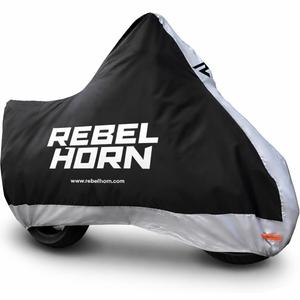 Funda para motocicleta Rebelhorn Shelter negra y plateada