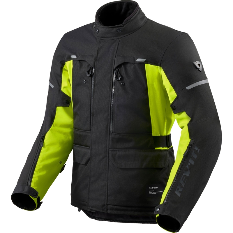 Chaqueta de moto Revit Outback 5 H2O negra-amarilla fluorescente