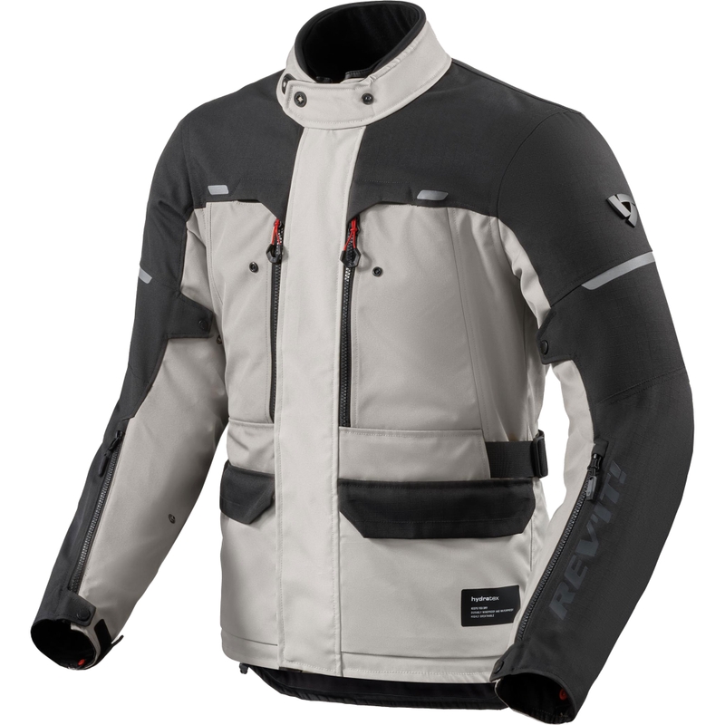 Chaqueta de moto Revit Outback 5 H2O color plata y negro