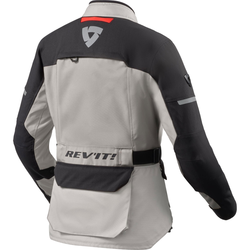 Chaqueta de moto Revit Outback 5 H2O para mujer, color plata y negro