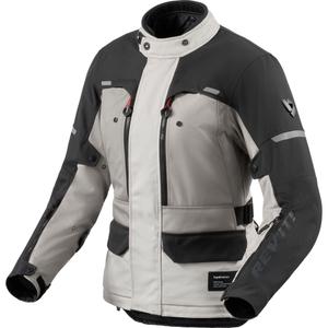 Chaqueta de moto Revit Outback 5 H2O para mujer, color plata y negro