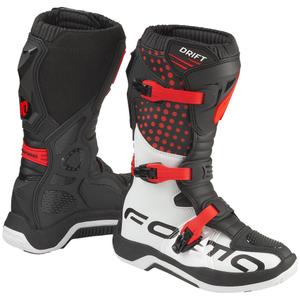 Botas de moto para niños Forma Drift negro-rojo-blanco