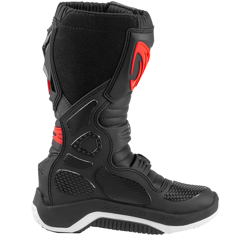 Botas de moto para niños Forma Drift negro-rojo-blanco
