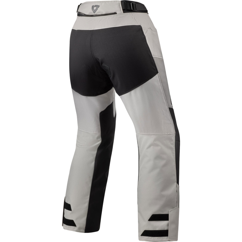 Pantalones de moto Revit Outback 5 H2O para mujer, color plata y negro