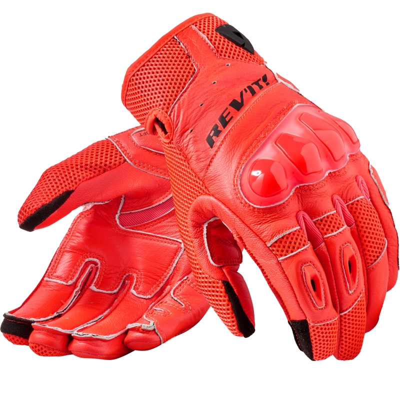 Guantes de moto Revit Ritmo fluo rojo-negro