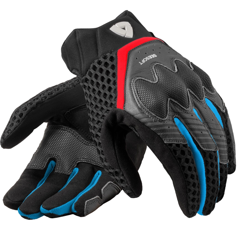 Guantes de moto Revit Veloz rojo-azul
