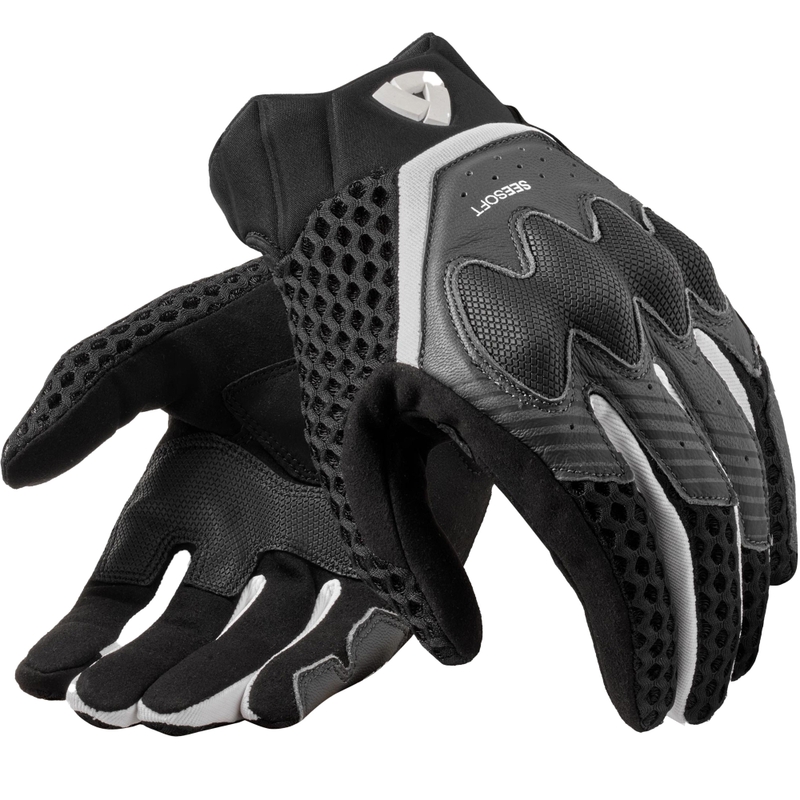 Guantes de moto Revit Veloz negro-blanco