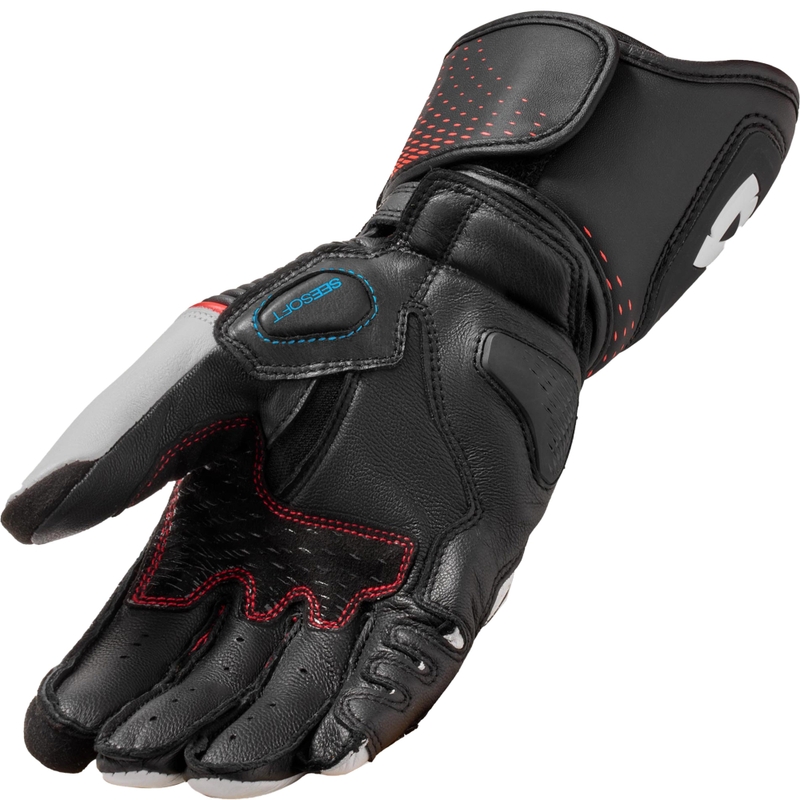 Guantes de moto para mujer Revit Xena 4 blanco-rojo fluo