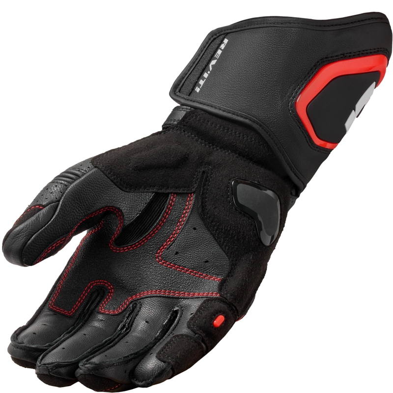 Guantes de moto Revit Argon 3 negro-rojo fluo