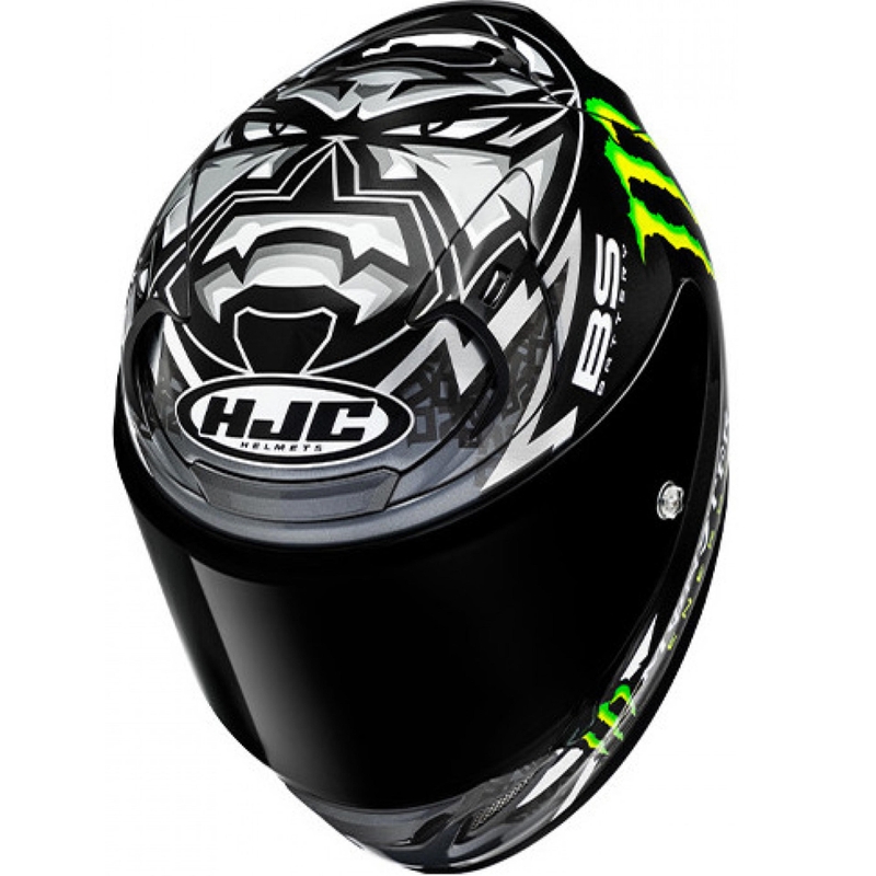 Casco integral de motocicleta HJC RPHA 12 Quartararo Replica BL MC5 negro