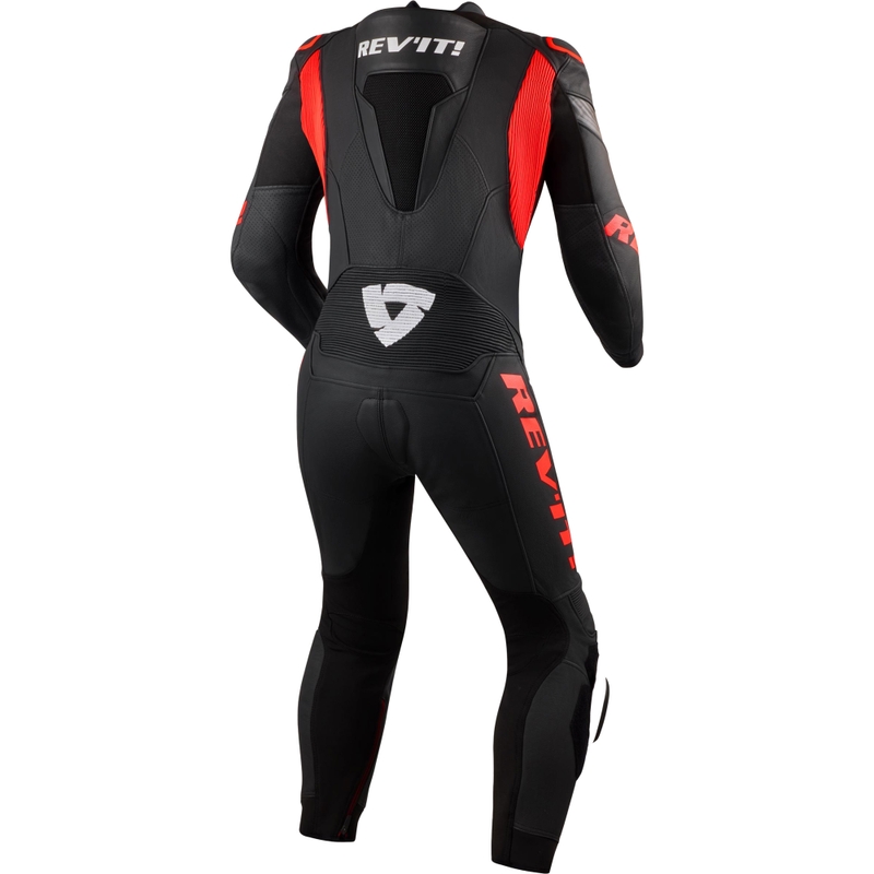 Traje de moto Revit Argon 3 negro-rojo fluo
