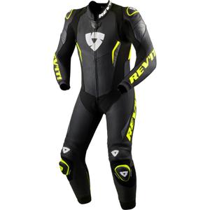 Traje de moto Revit Argon 3 negro-amarillo fluo