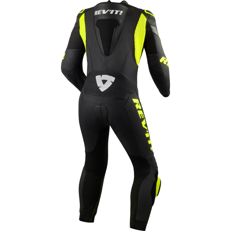 Traje de moto Revit Argon 3 negro-amarillo fluo
