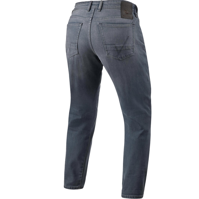 Vaqueros de moto Keegan Tapered Extra Cropped de Revit, lavados en gris medio