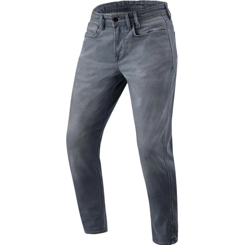 Vaqueros de moto cónicos Revit Keegan Classic en gris medio lavado