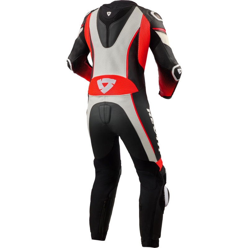 Mono de moto para mujer Revit Xena 4 blanco-rojo fluo