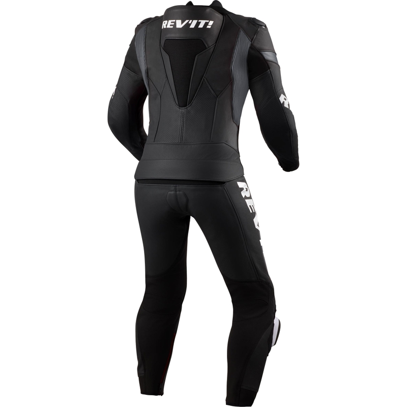 Traje de moto de dos piezas Revit Argon 3 negro y blanco