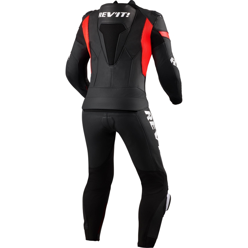 Traje de moto de dos piezas Revit Argon 3 negro-rojo fluo