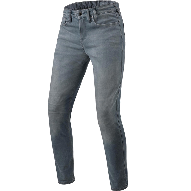 Vaqueros de moto Revit Carlin SK Extra Cropped en gris medio lavado