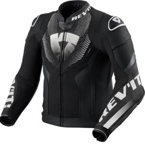 Chaqueta de moto de cuero Revit Hyperspeed 3 Air en blanco y negro