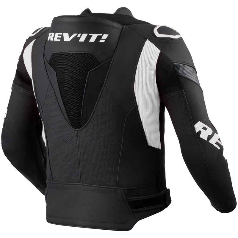 Chaqueta de moto de cuero Revit Argon 3 PRO negro-blanco