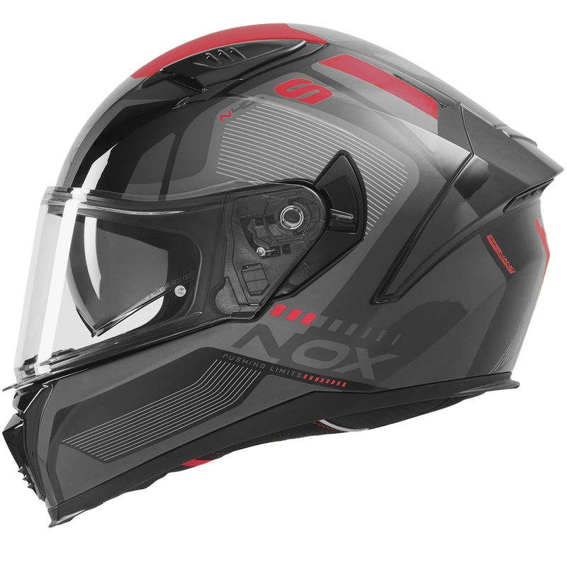 Casco integral de moto NOX N402 Mentor negro-rojo