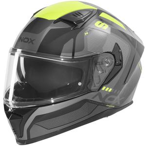Casco integral de moto NOX N402 Mentor negro-amarillo fluo