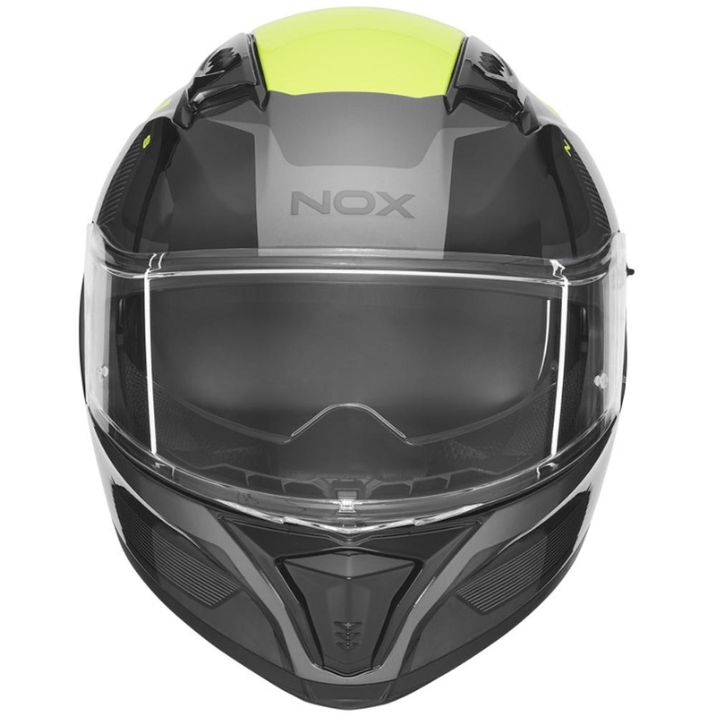 Casco integral de moto NOX N402 Mentor negro-amarillo fluo