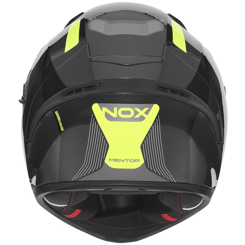 Casco integral de moto NOX N402 Mentor negro-amarillo fluo